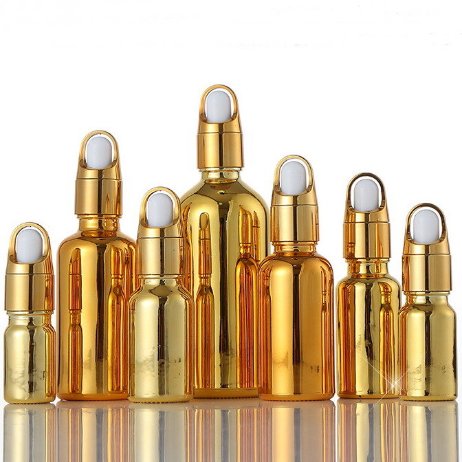 Durable Gold Glass Containers Travel Portable Small Gold Silver Dropper