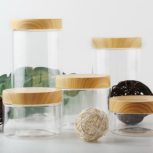 Wood Lid Tight Seal Mason Jar , Dried Fruit / Nut Grains Food Storage Cans