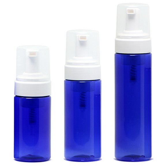 Mousse / Cleansing Foam Treatment Pump Bottles , Blue Chemical