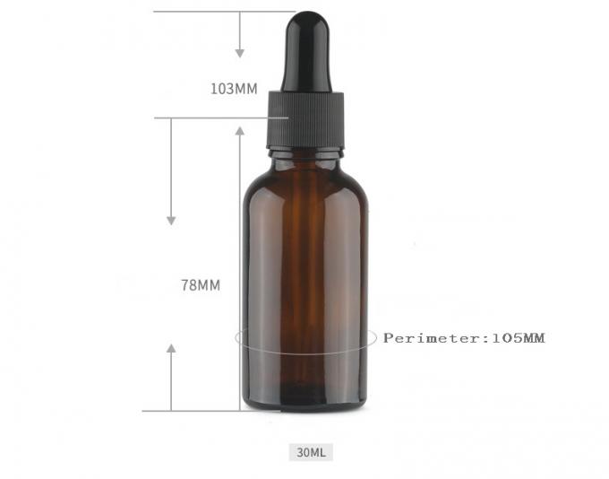 Durable Essential Oil Diffuser Bottles , 30ml Amber Glass Bottle With