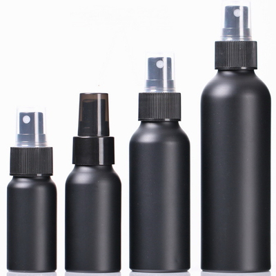 Black Aluminum Spray Bottle Pump Empty For Cosmetic Essential Oil Durable