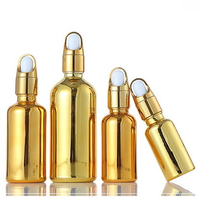 Durable Gold Glass Containers Travel Portable Small Gold Silver Dropper Bottles
