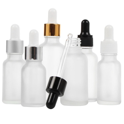 15ml / 50ml / 30ml Glass Bottles , Reusing Frosted Dropper Glass Bottle