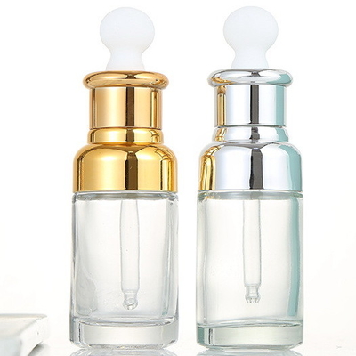 Transparent Glass Bottles Containers With Rubber Dropper Head Emulsion Liquid Dropper Bottle