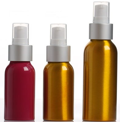 Refill Pump Up Cosmetic Aluminum Bottles Lightweight Multi Color For Travel