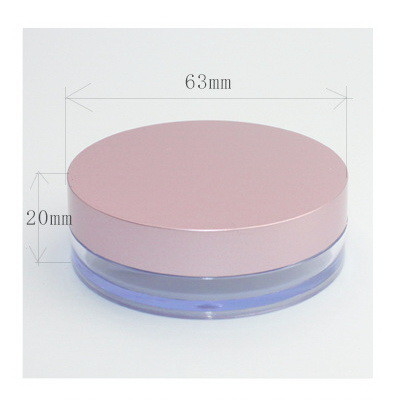 Pink Round Loose Powder Cosmetic Cream Jar With Filter High Sealing Performance